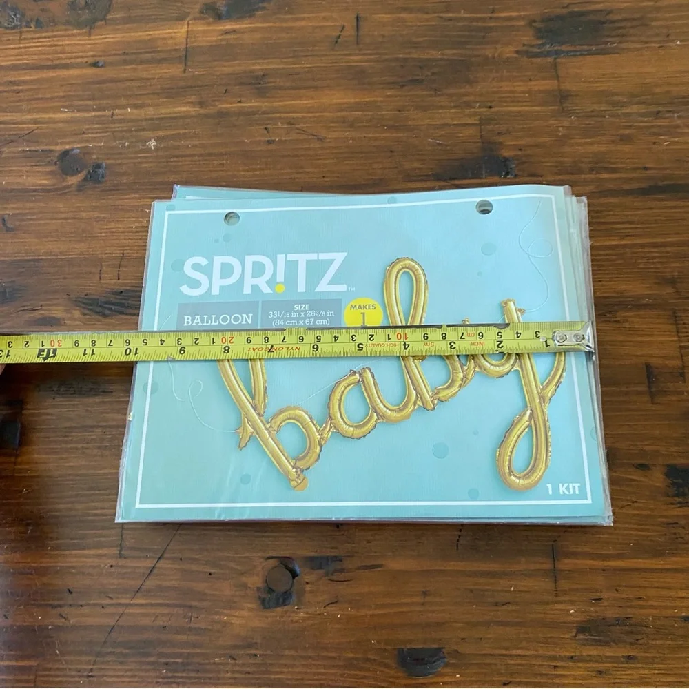 SPR!TZ Gold Foiled 33x26” baby‎ Balloon Banner W/ String NEW Baby Shower Party